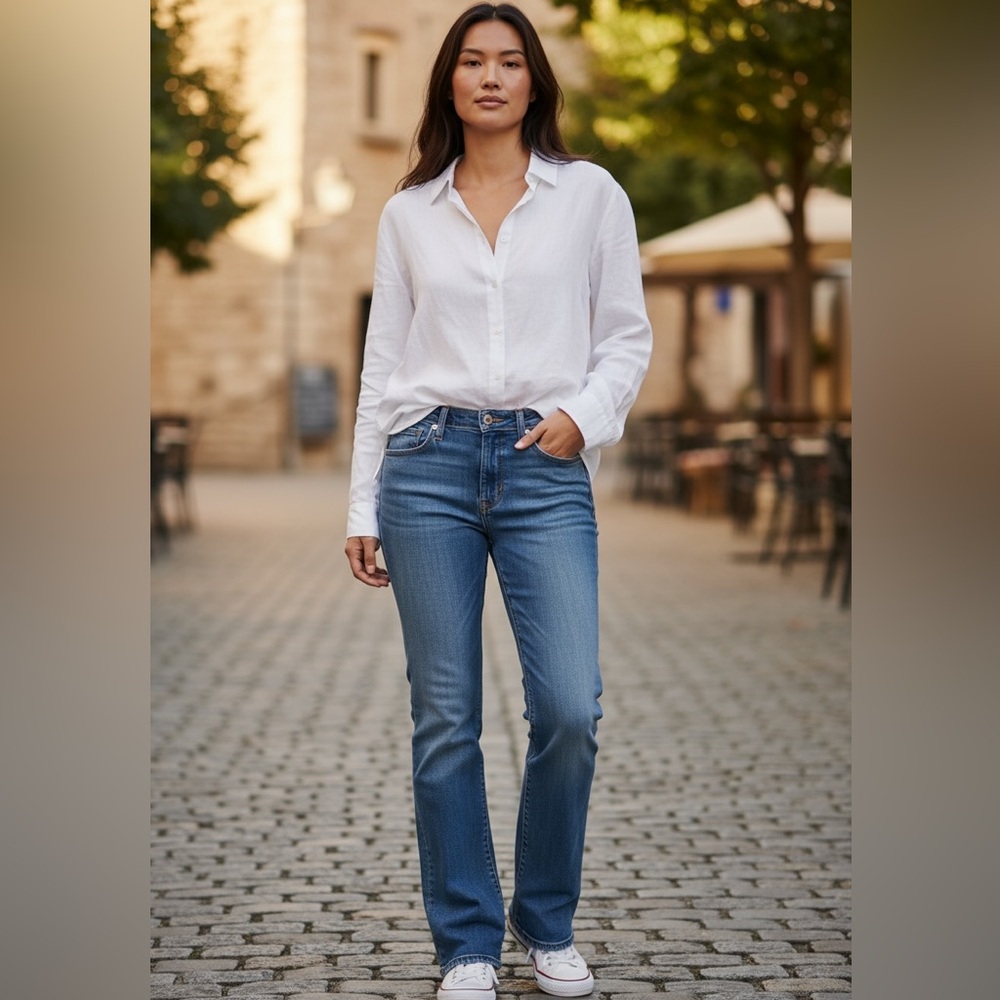 AG Adriano Goldschmied Blue Straight Leg Jeans